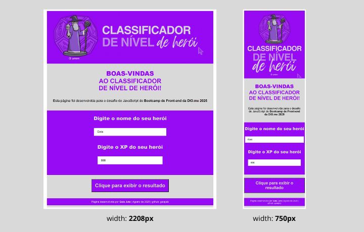 Print Classificador de nível de herói